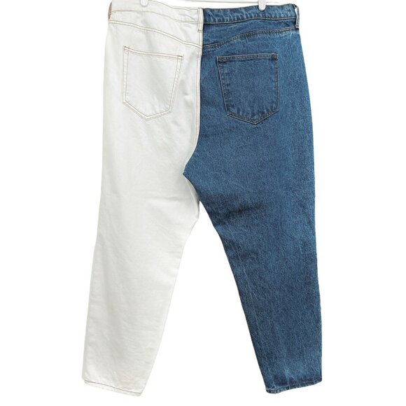 Rue 21 Women's Jeans High Rise Cotton Ankle Leg Blue White Denim Plus Size 18 - Picture 2 of 11